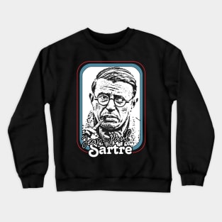 Jean Paul Sartre - Retro Style Fan Design Crewneck Sweatshirt
